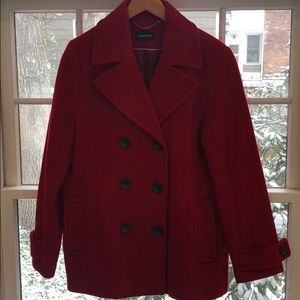 Lands End Peacoat Wool/Cashmere Blend